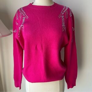 Vibrant Pink Embellished Women's Sweater